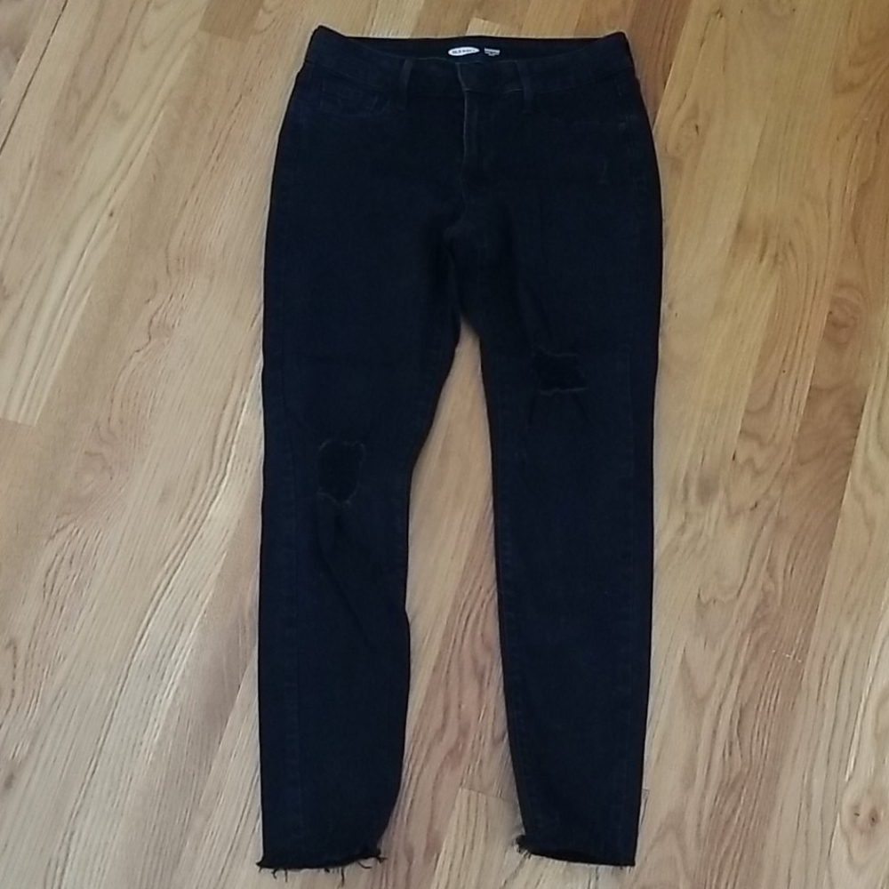 Black Distressed Old Navy Skinny Jeans